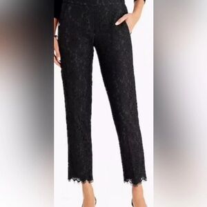 J. Crew Black Lace Pants Tapered Leg